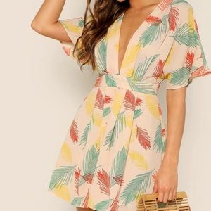 Plunging Tie Open Back Dress